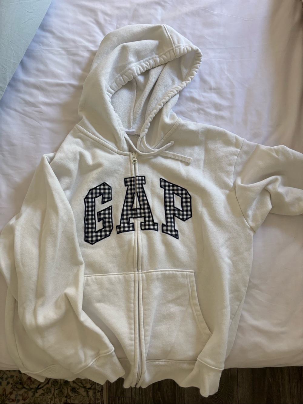 GAP Gingham Zip-Up Hoodie
